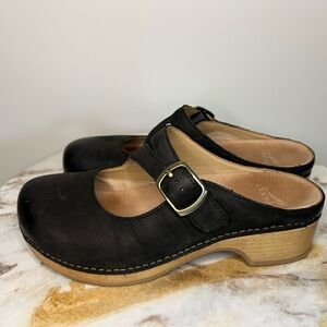 Dansko black size 38 Mary Jane open back clog